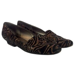 Vintage Thomas Wallace Elegant Black Brown Treebark 1” Heel Flats